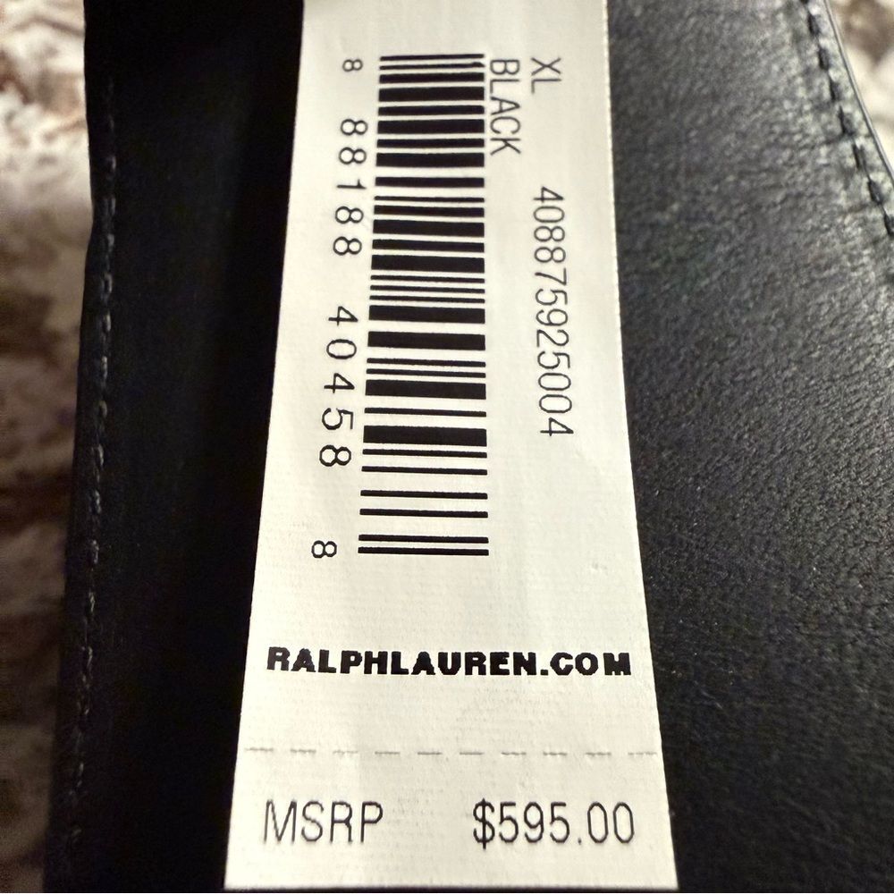 Ralph Lauren Black Leather Belt – Men’s | Made In Italy | XL | New With Tag - Picture 3 of 17